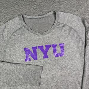 Lululemon Metal Vent Tech NYU Violets Shirt Mens L Gray Long Sleeve Performance